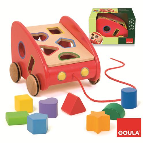 Goula Puzzle Voiture à tirer avec formes encastrables
